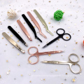 Wholesale Black Slanted Eyebrow Tweezers gold rose gold eyebrow clamps for makeup